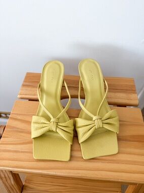 by far square toe yellow mules